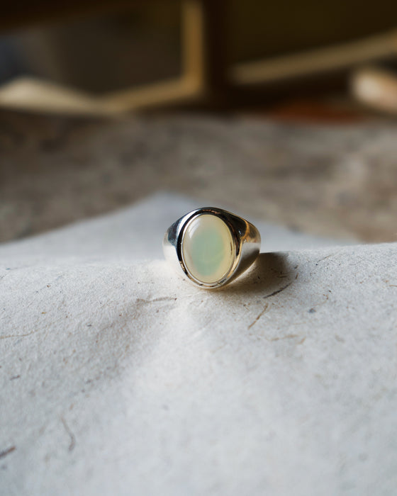 Elegant Adjustable White Stone Statement Ring